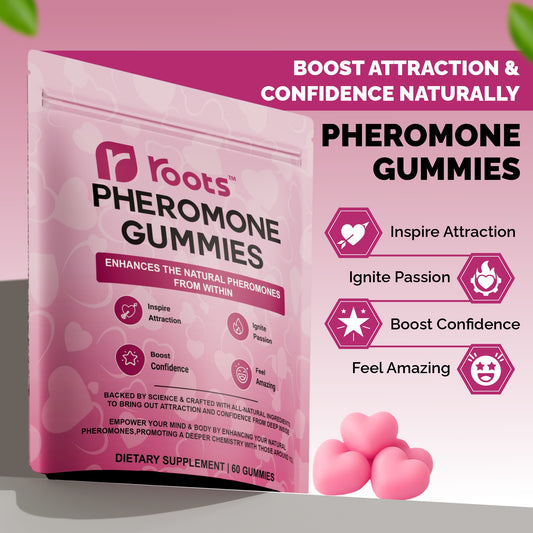 Pheromone Gummies – Natural Attraction Booster | Heart-Shaped, Herbal Supplement | 60 Count
