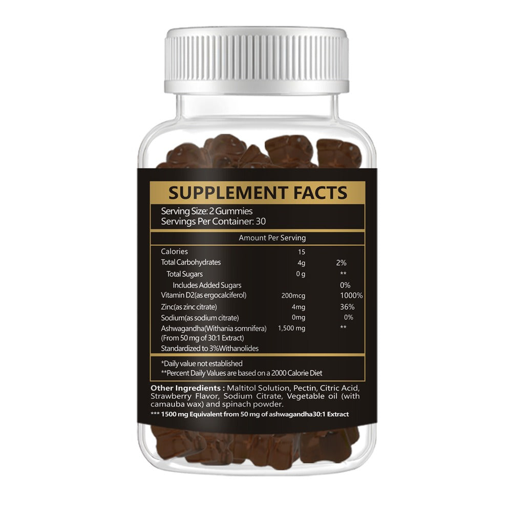Roots Naturals™ Ashwagandha Gummies – 1500mg | Stress & Mood Support