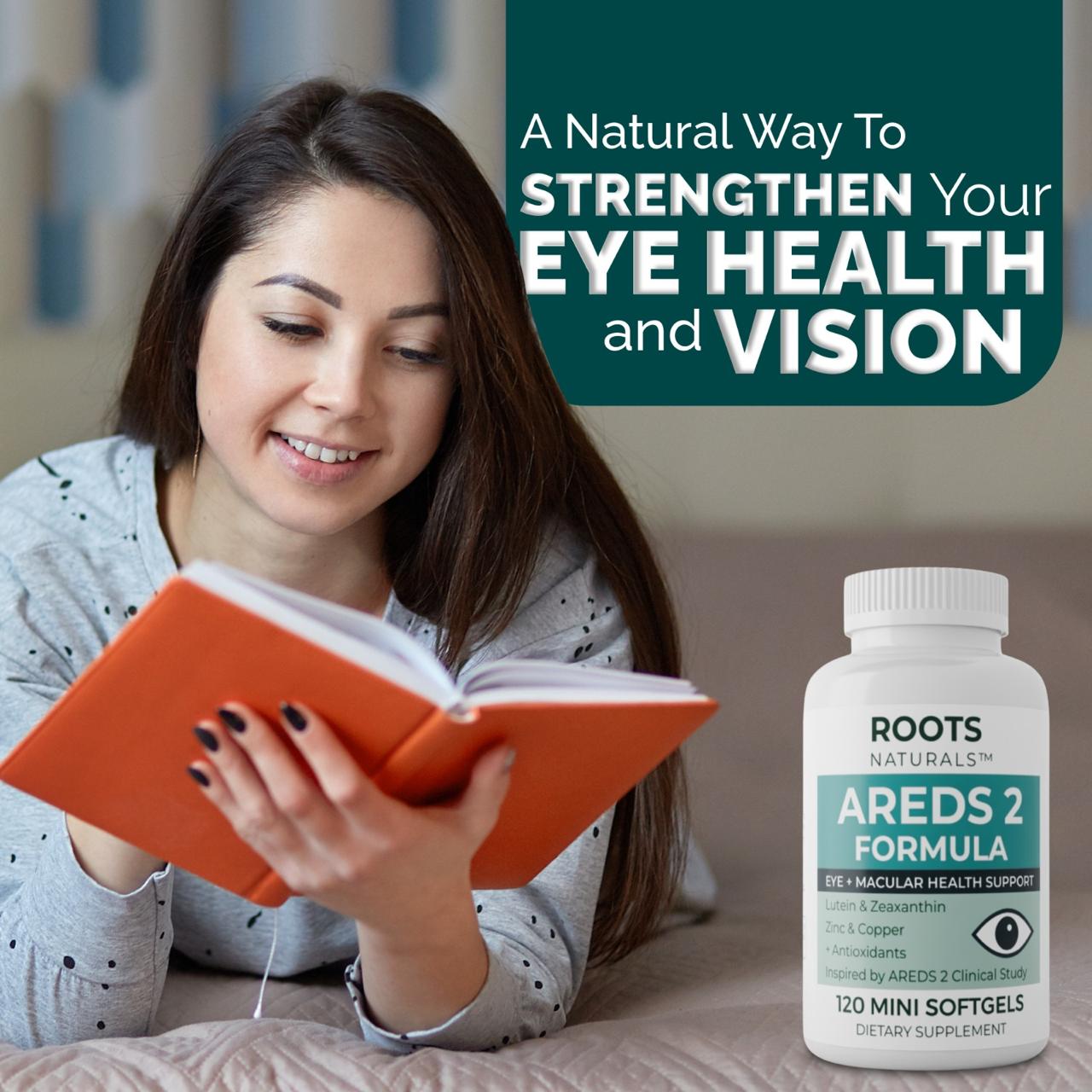 Roots Naturals™ AREDS 2 Formula – Eye & Macular Support | 120 Softgels